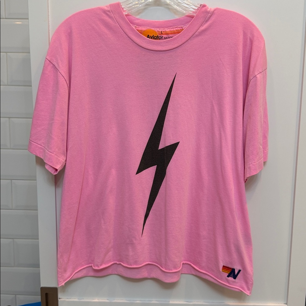 Aviator Nation bolt tee - neon pink